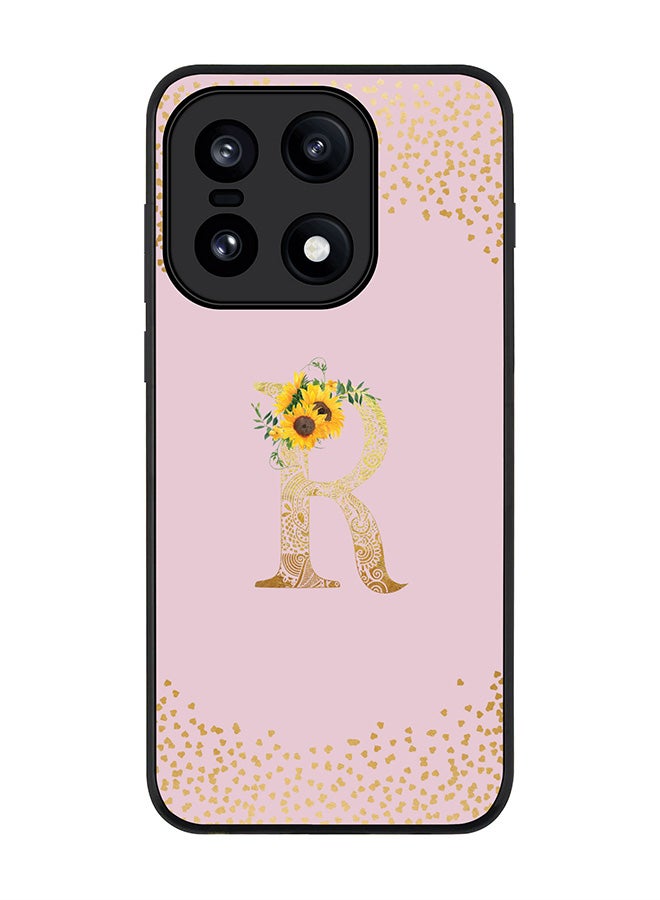 Stylizedd For OnePlus 15 Case,Slim fit Camera Protection, Shockproof Thin Phone cover  - Custom Floral Monogram - R  (Pink ) - Image 1